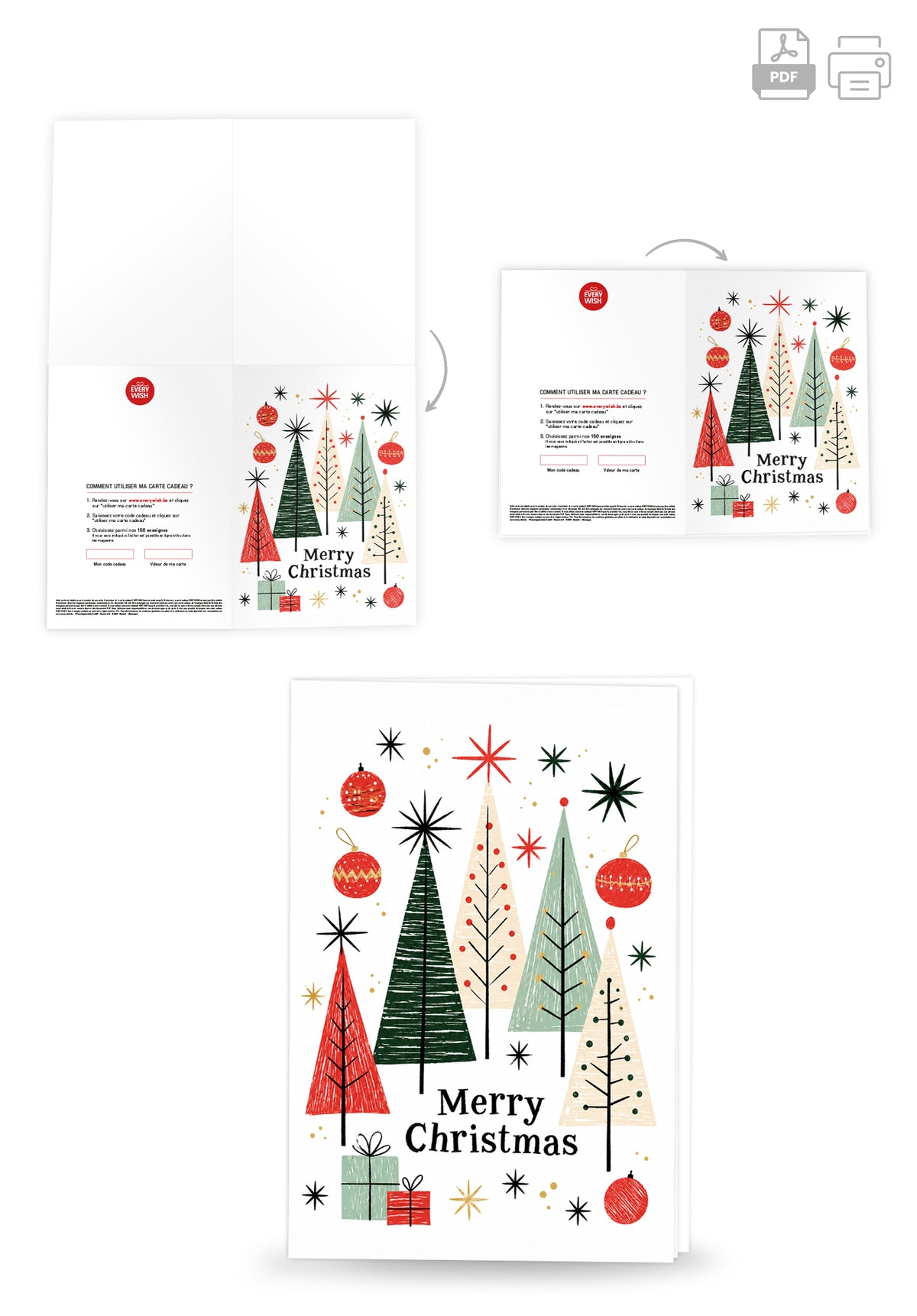 Merry Christmas - Arbres Étoiles Boules