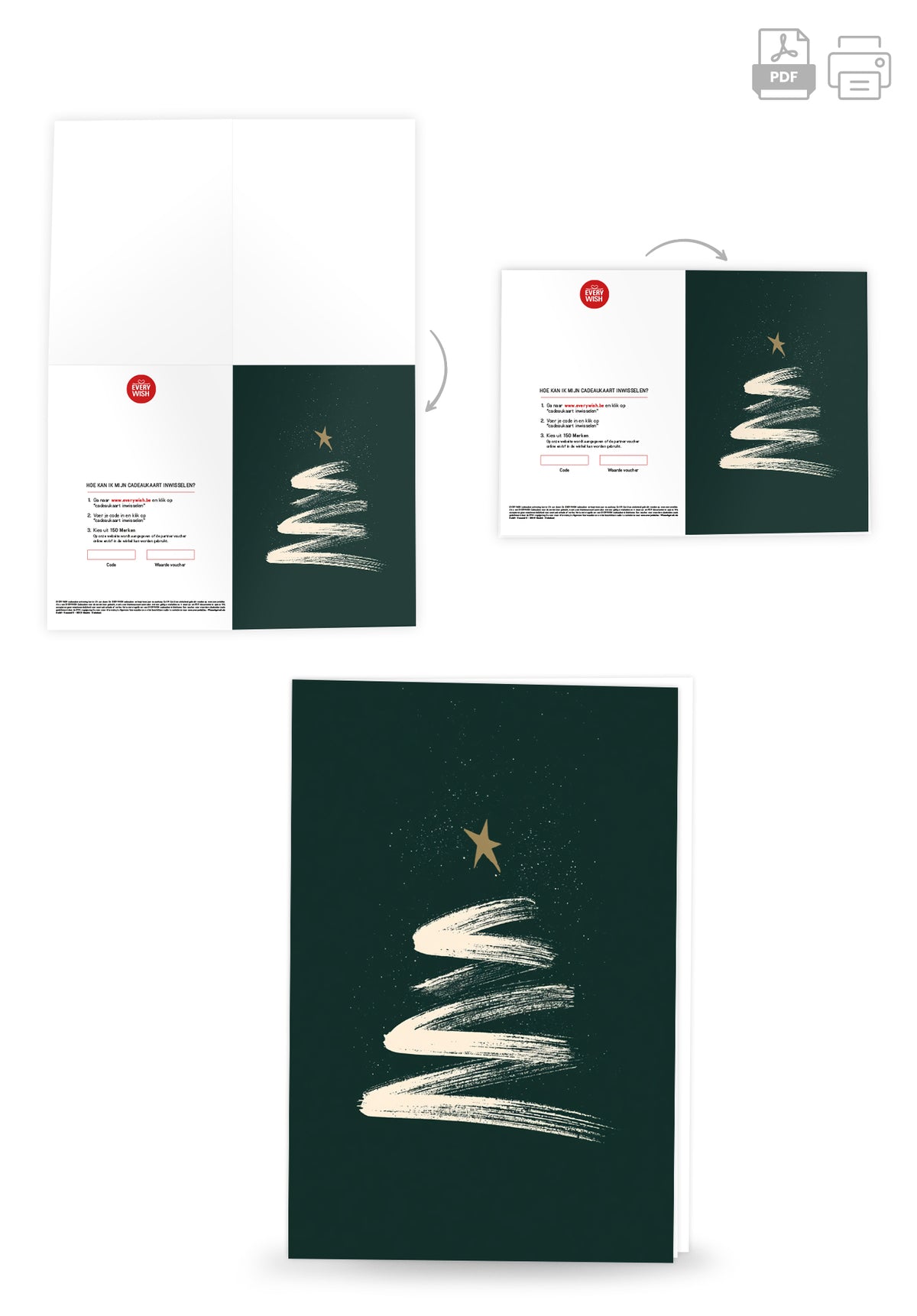 Kerstboom donkergroen minimalistisch