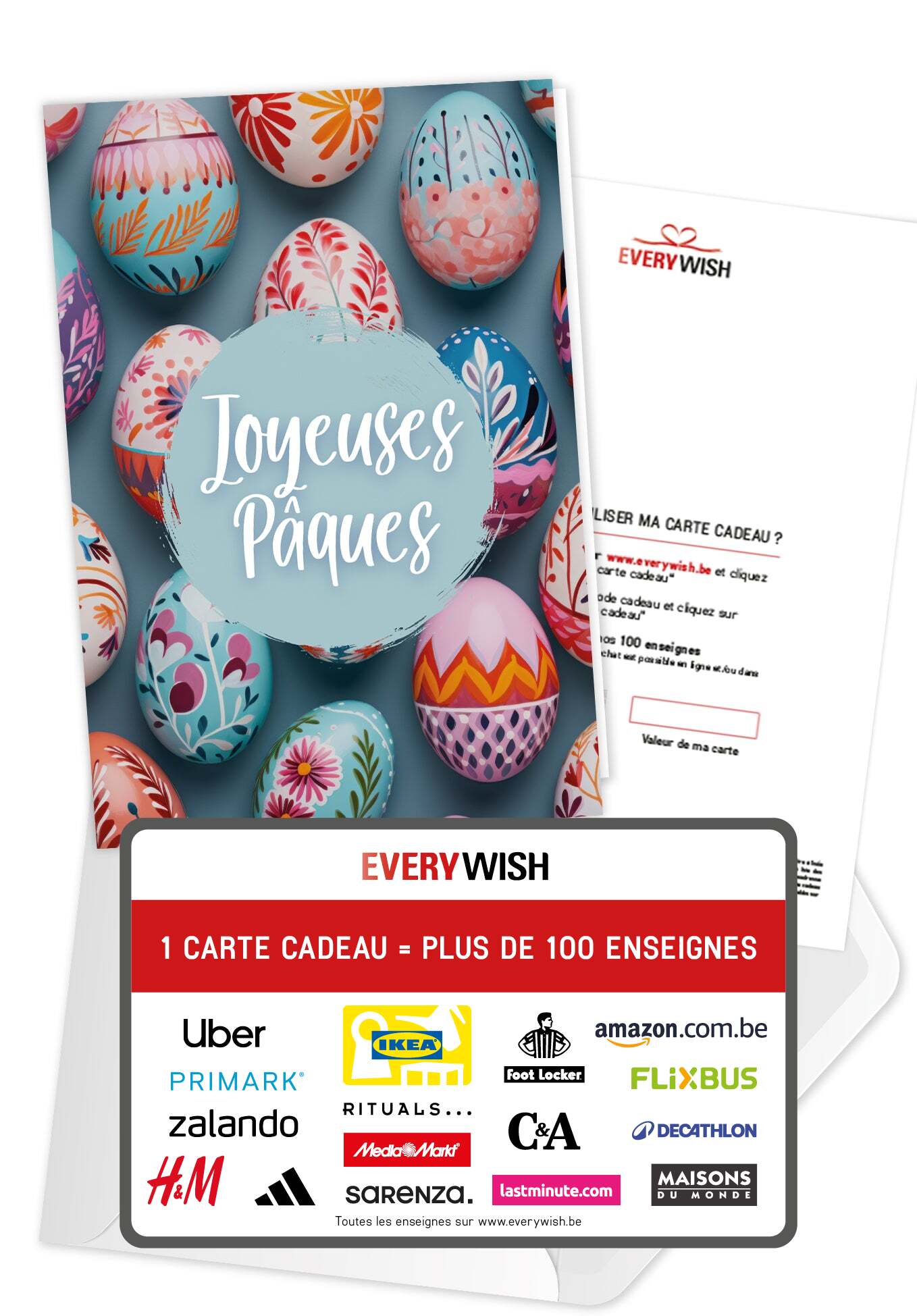 Joyeuses Pâques - Oeufs de Pâques colorés (Valeur du bon)