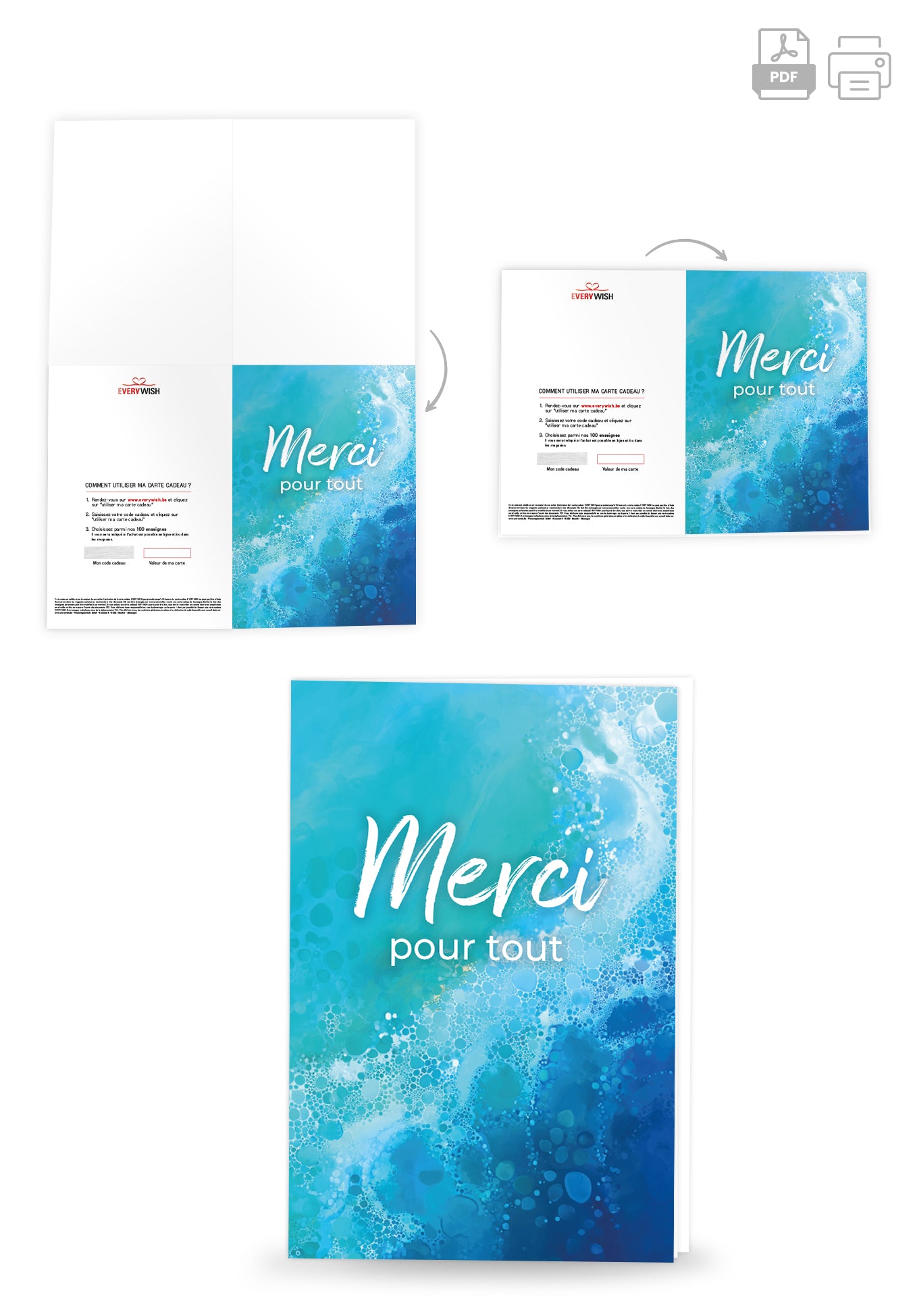 Merci pour tout - Vagues bleues