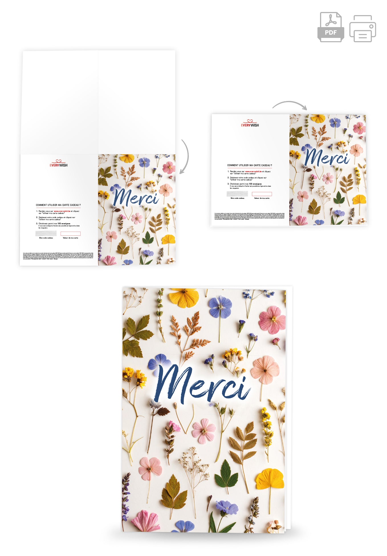 Merci - Fleurs séchées multicolores