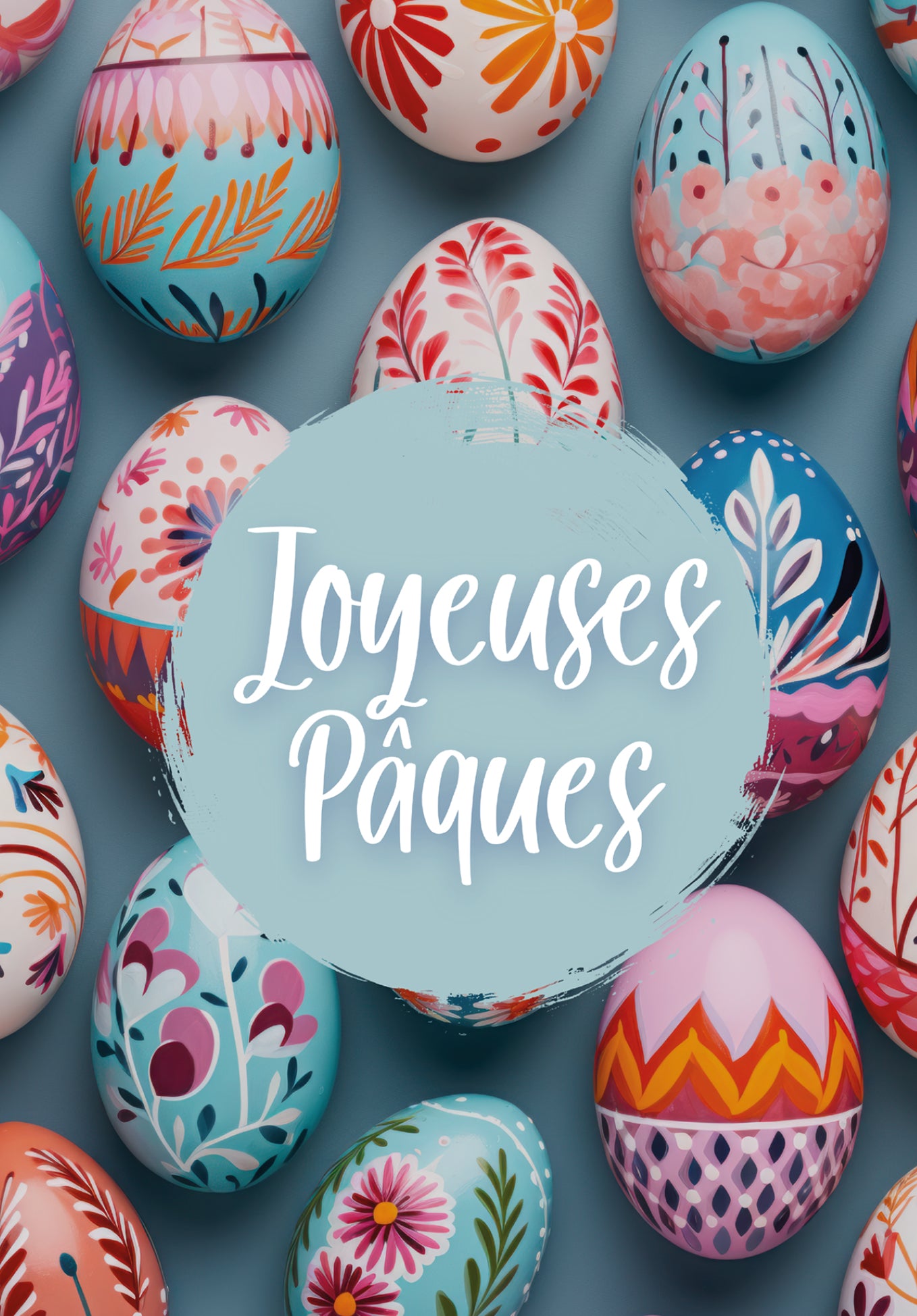 Joyeuses Pâques - Oeufs de Pâques colorés (Valeur du bon)
