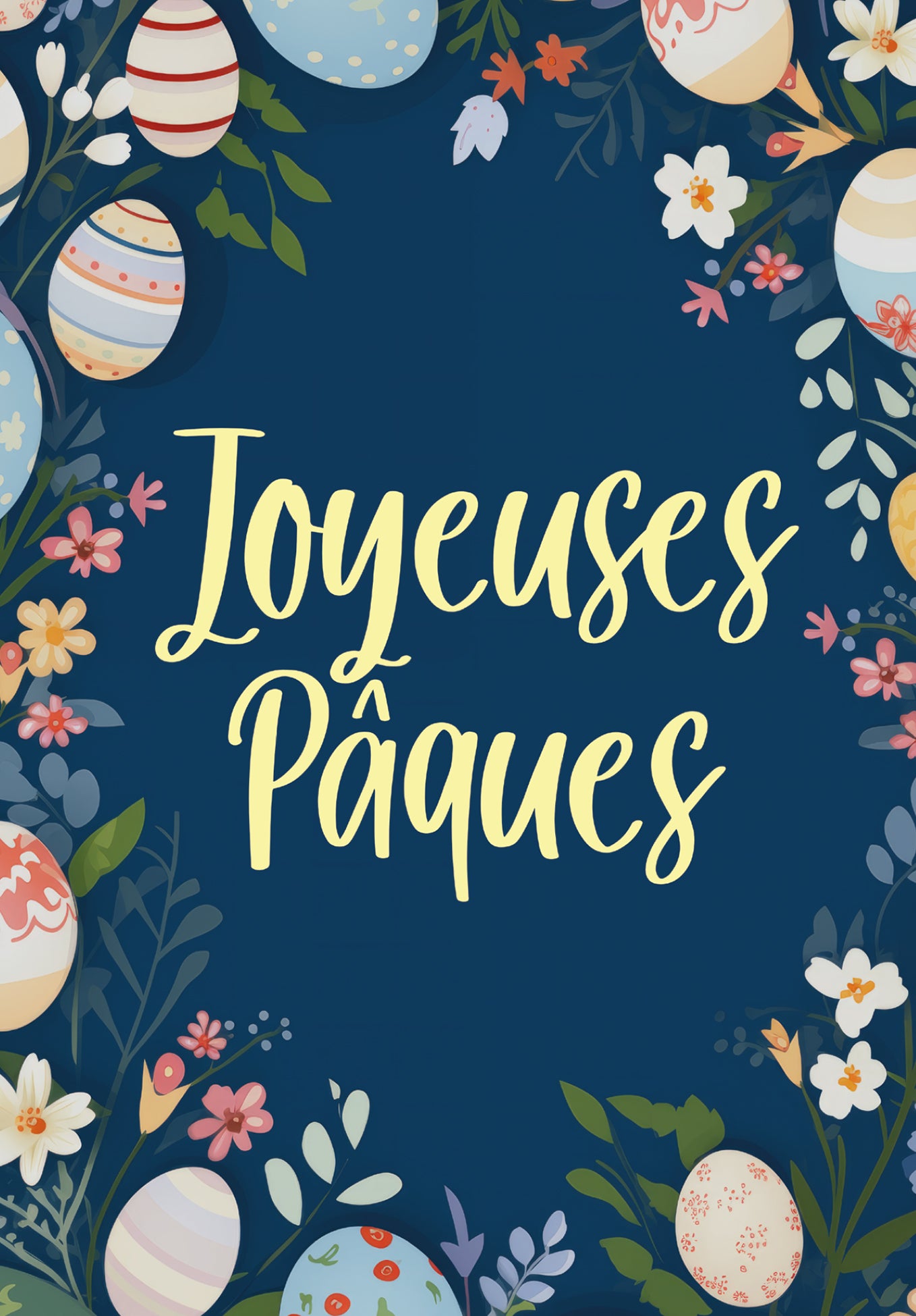 Joyeuses Pâques - Oeufs de Pâques fleurs (Valeur du bon)
