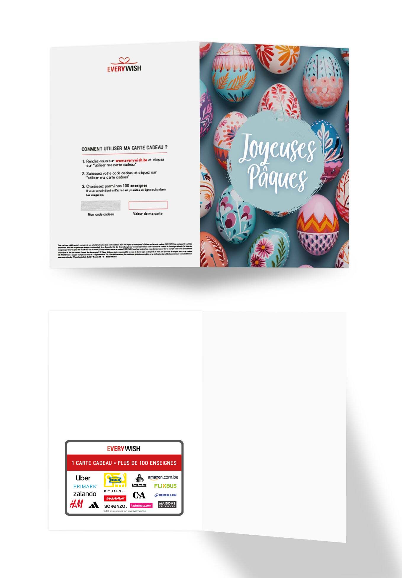 Joyeuses Pâques - Oeufs de Pâques colorés (Valeur du bon)