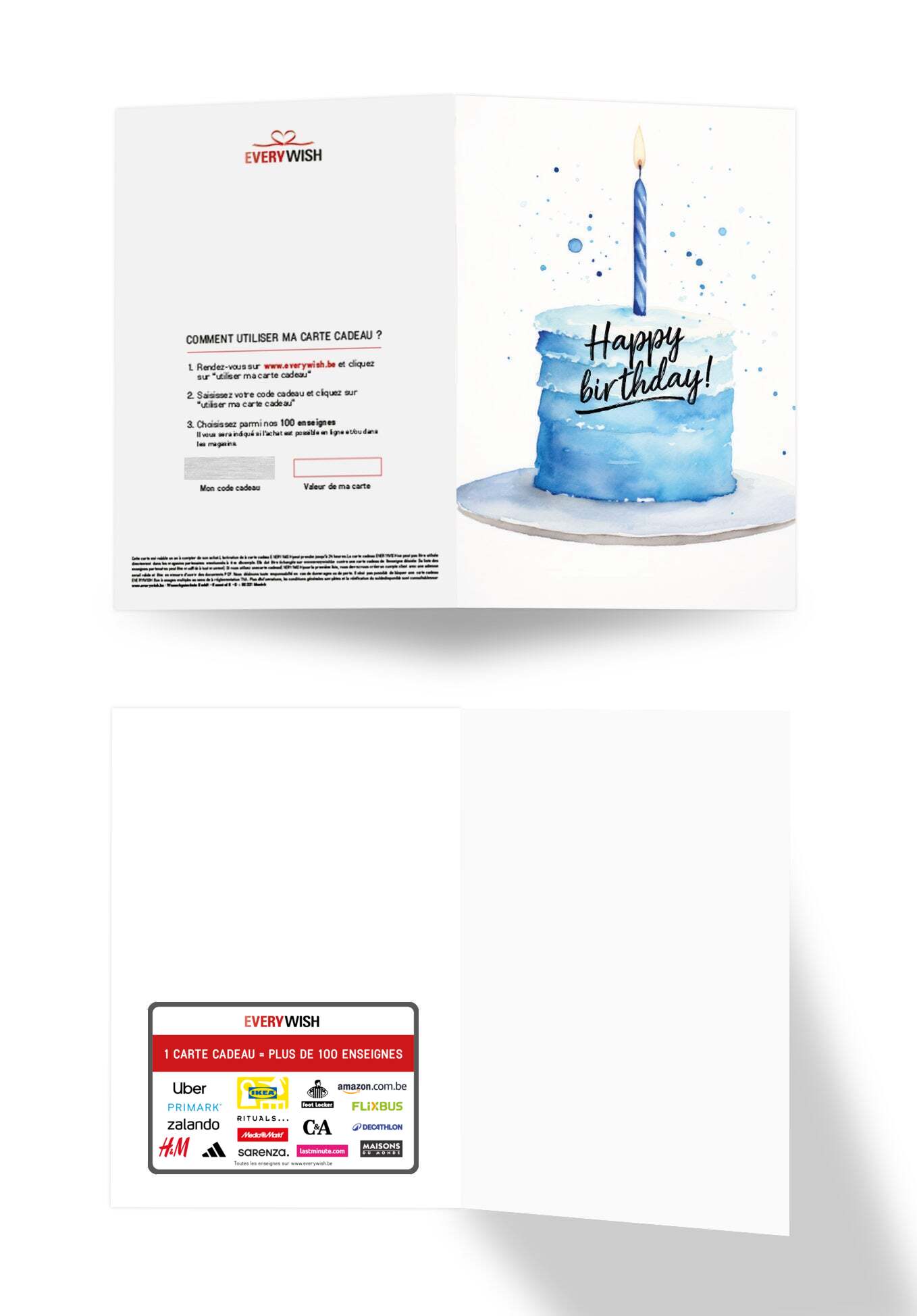Happy Birthday - Gâteau Bleu (Valeur du bon)