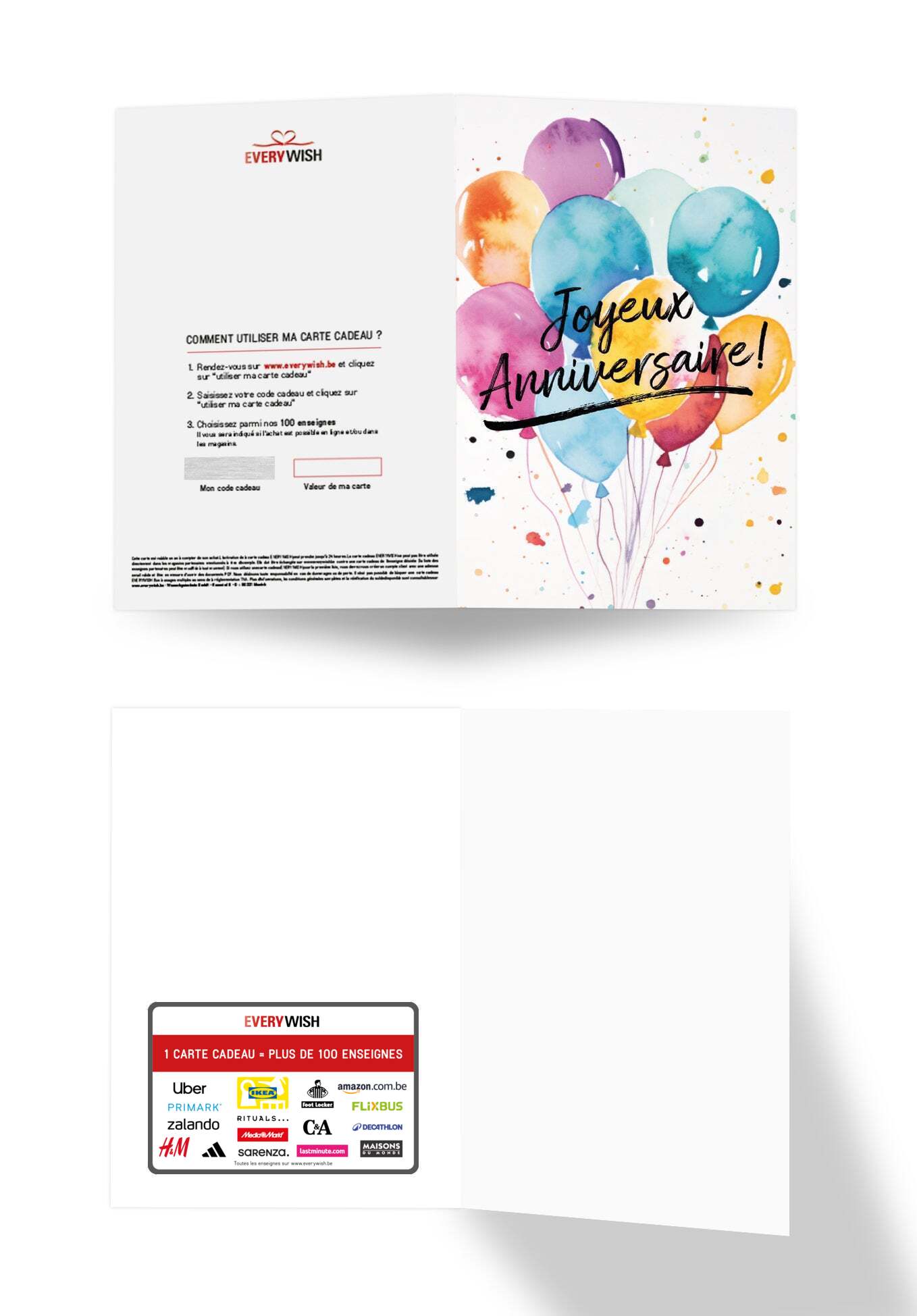 Joyeux anniversaire - Ballons Aquarelle