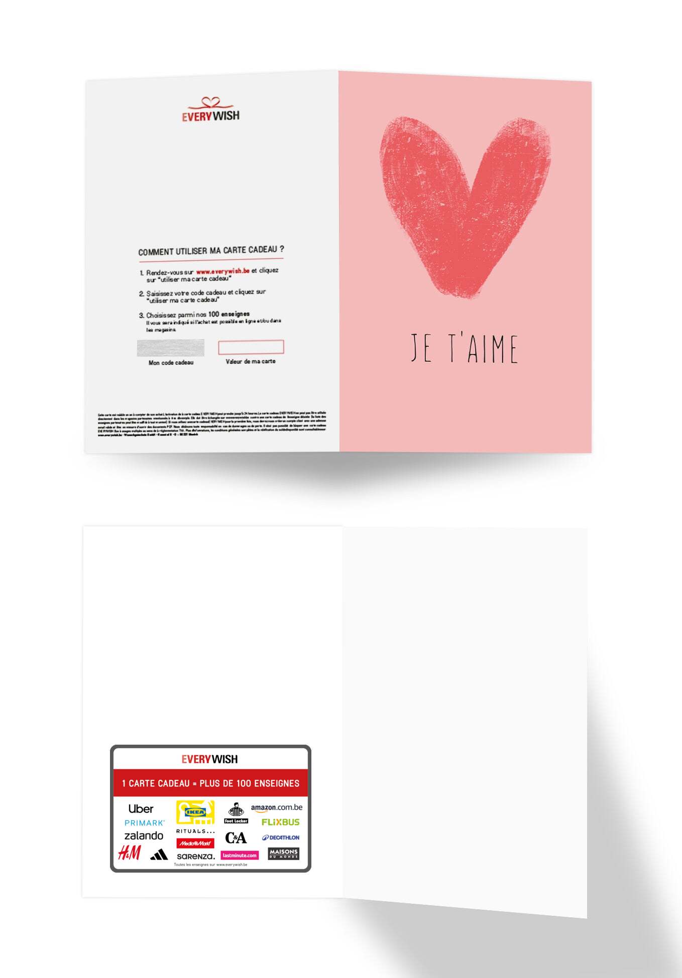 Je t'aime - Cœur rose