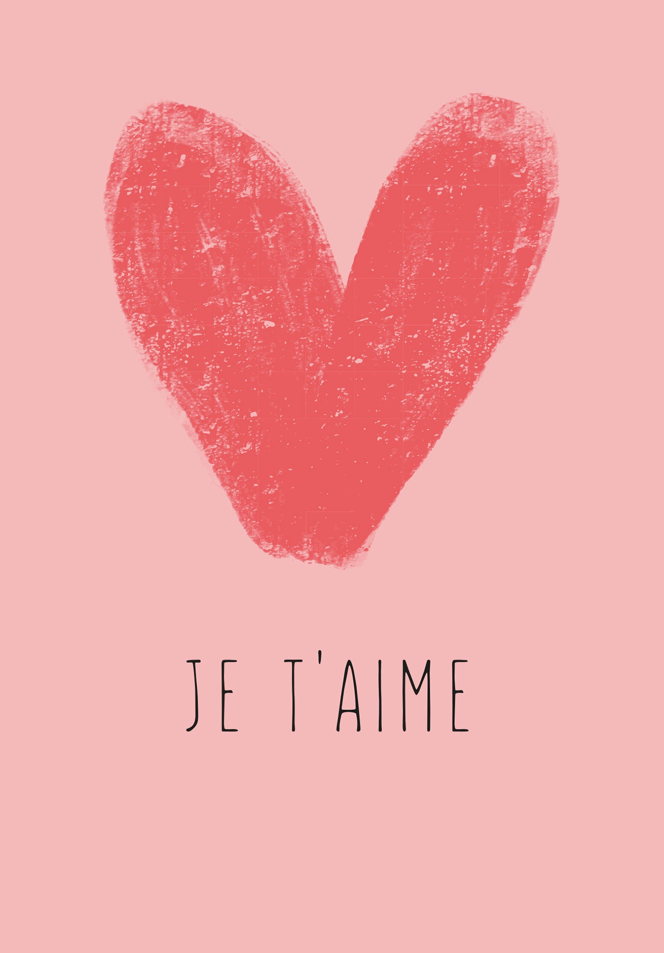 Je t'aime - Cœur rose