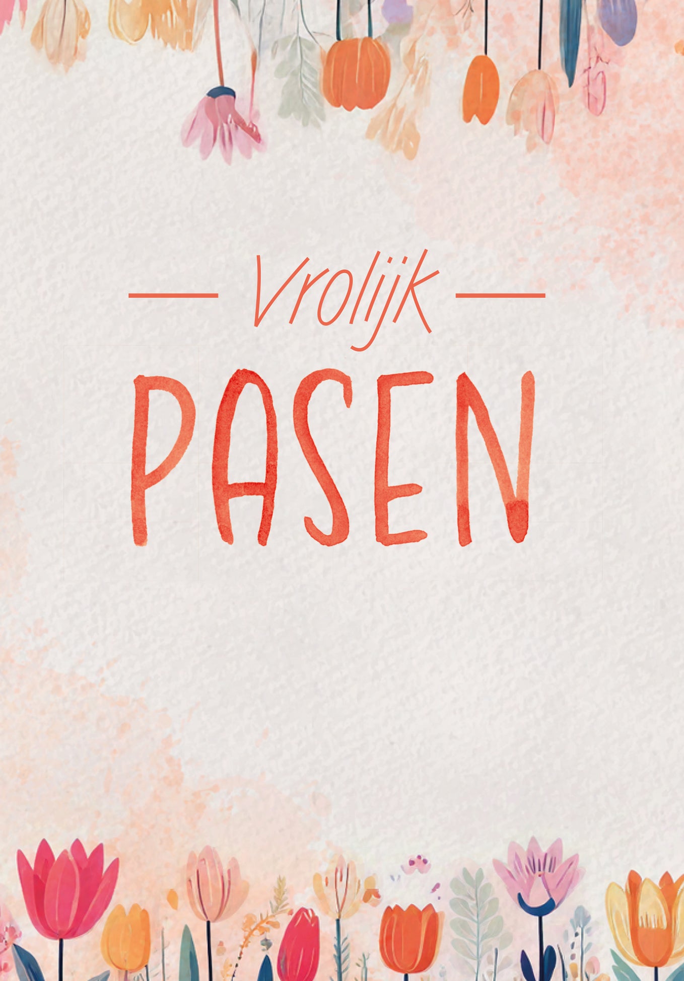 Vrolijk Pasen - Aquarel Bloemen