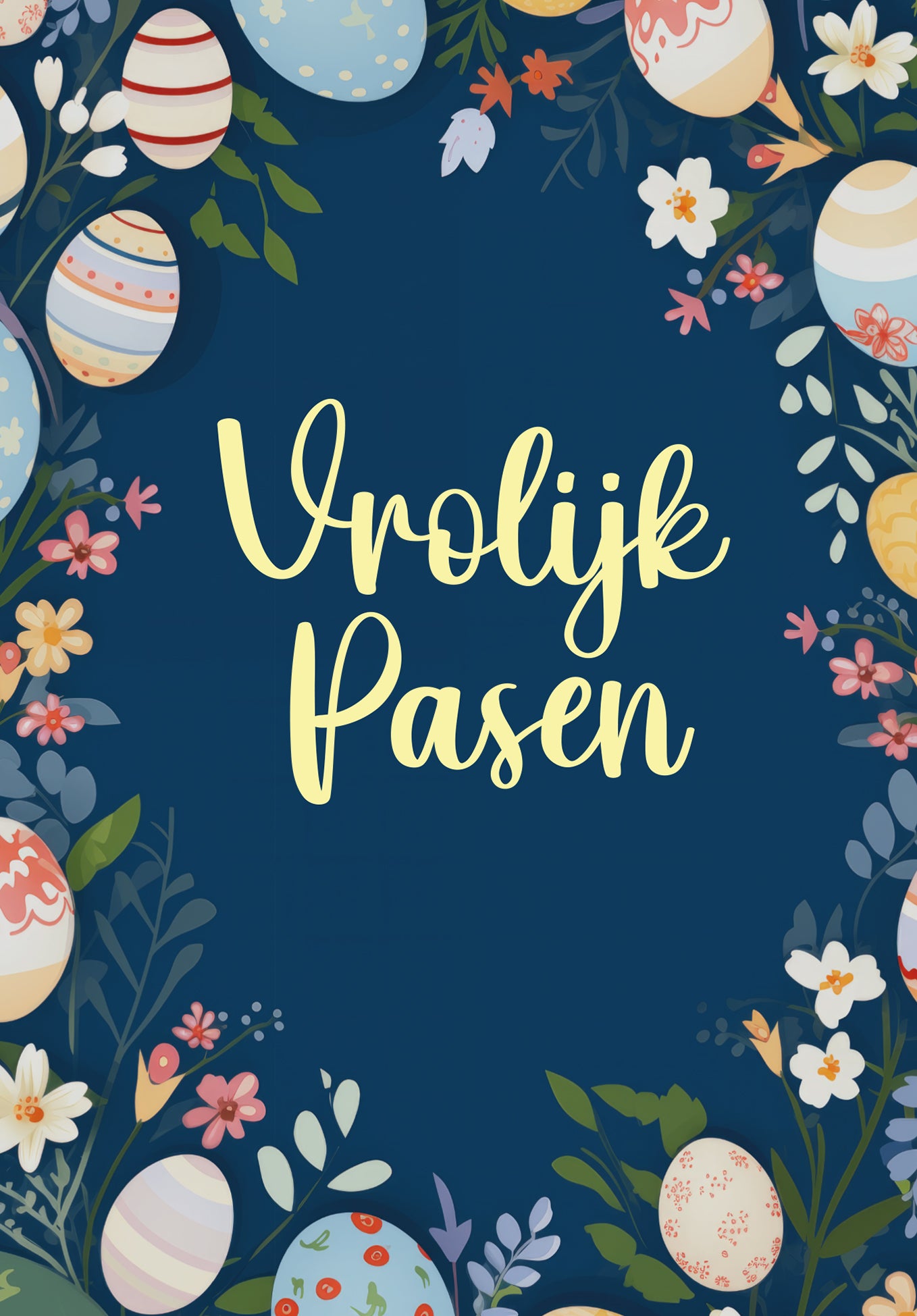 Vrolijk Pasen - Paaseieren Bloemen