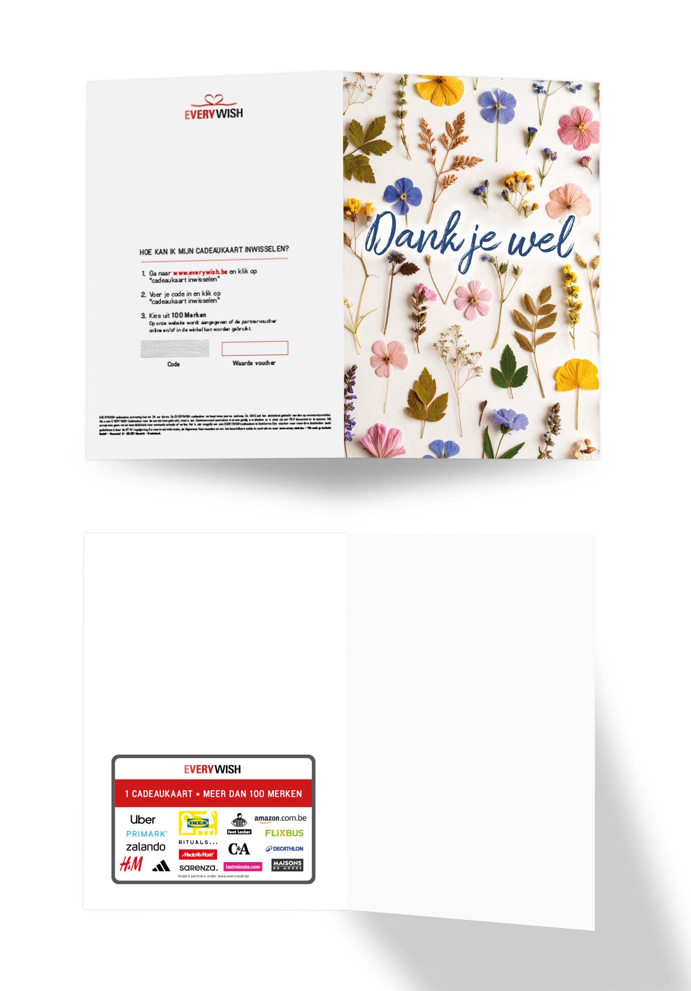 Dank je wel - Gedroogde bloemen gekleurd