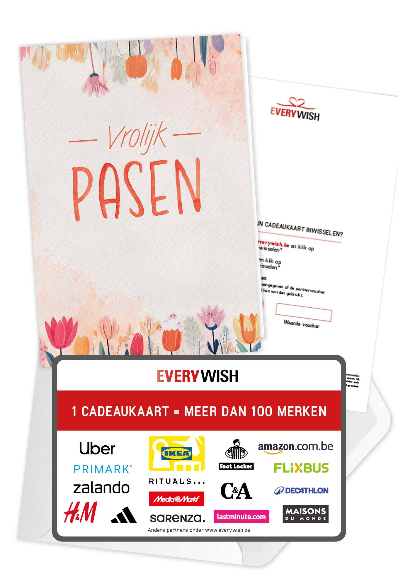 Vrolijk Pasen - Aquarel Bloemen