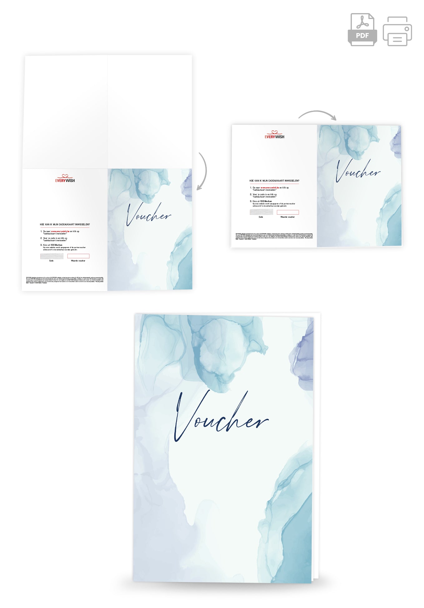 Voucher - Aquarel Blauw