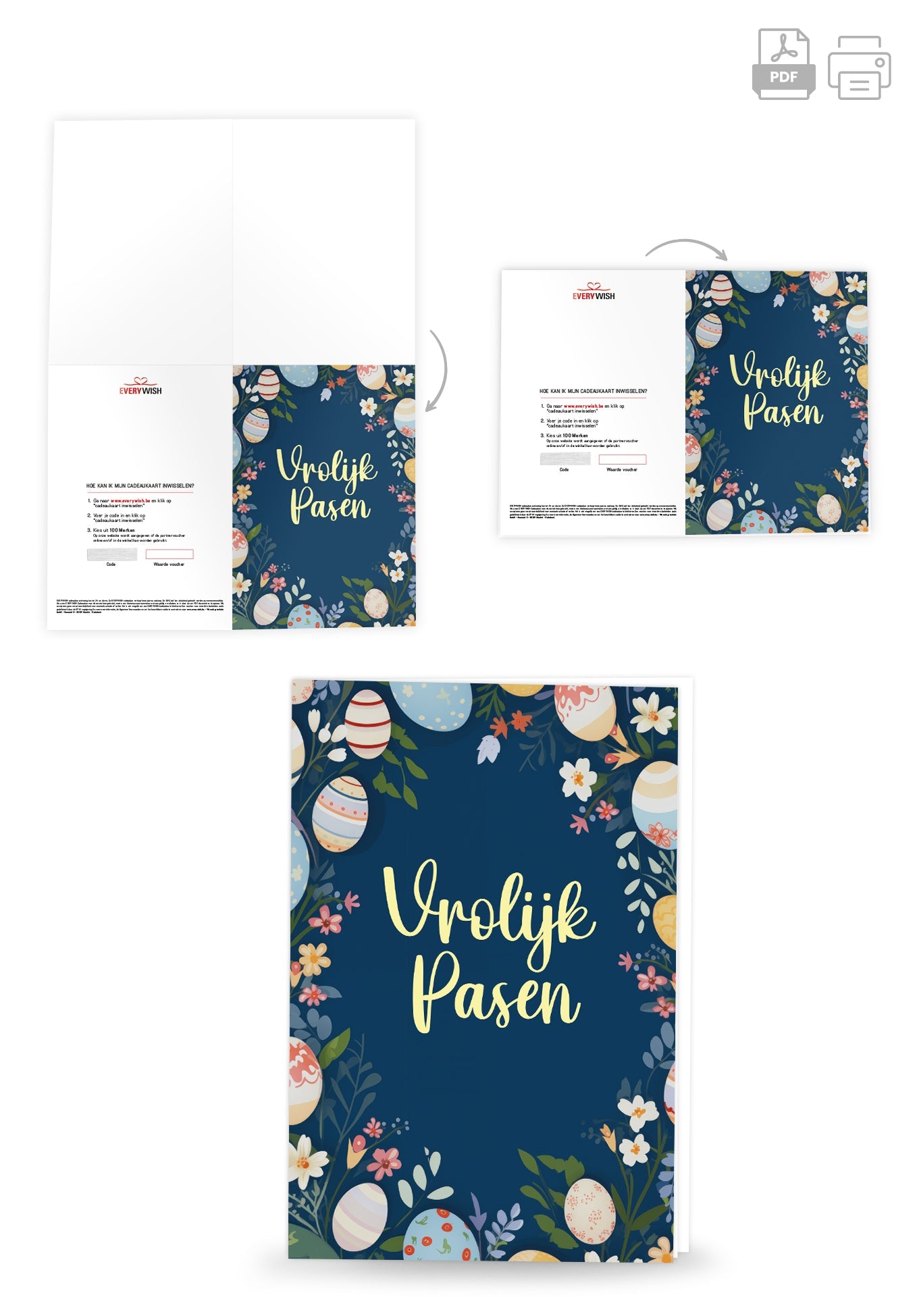 Vrolijk Pasen - Paaseieren Bloemen PDF