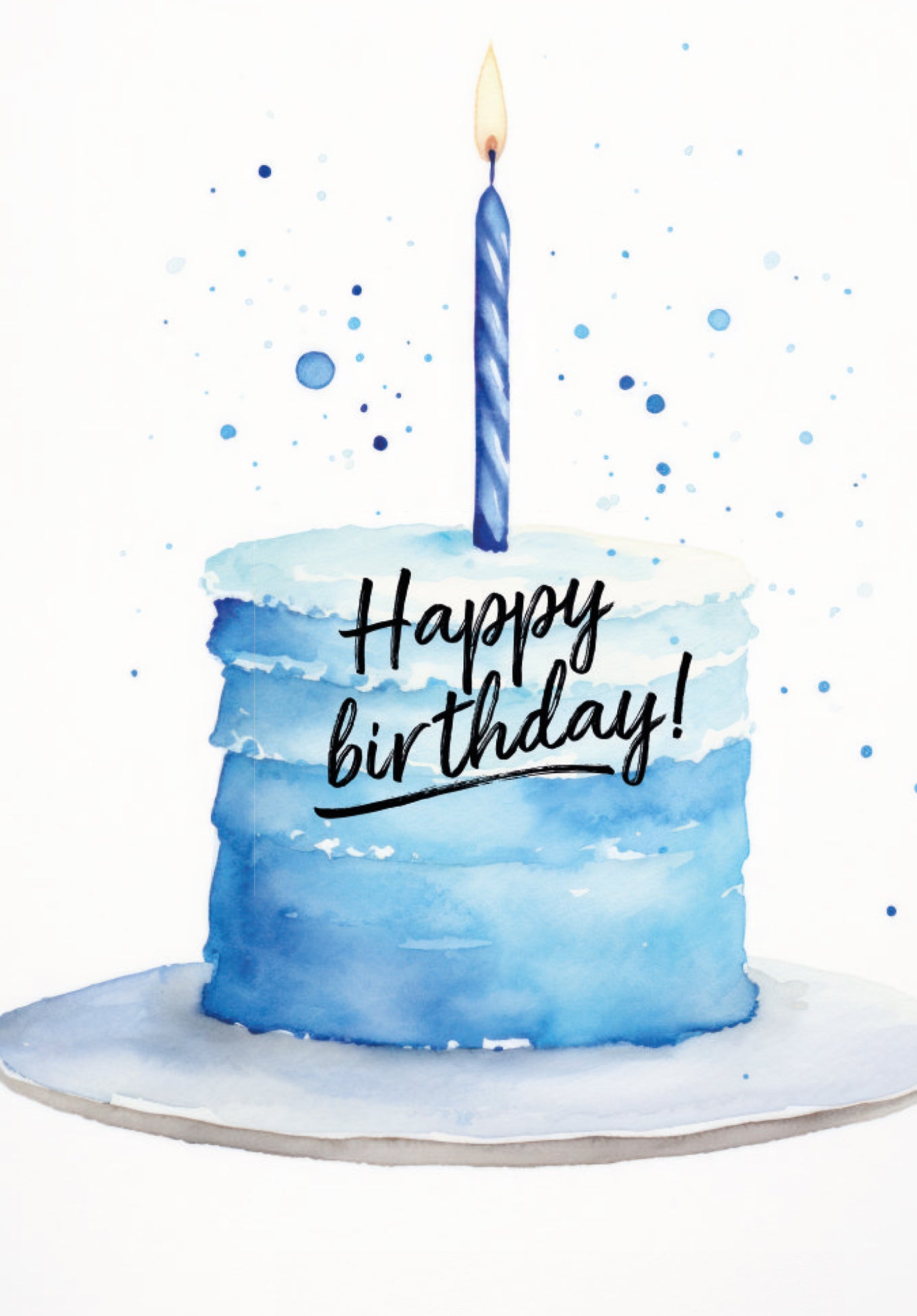 Happy Birthday - Blauwe Taart (Valeur du bon)