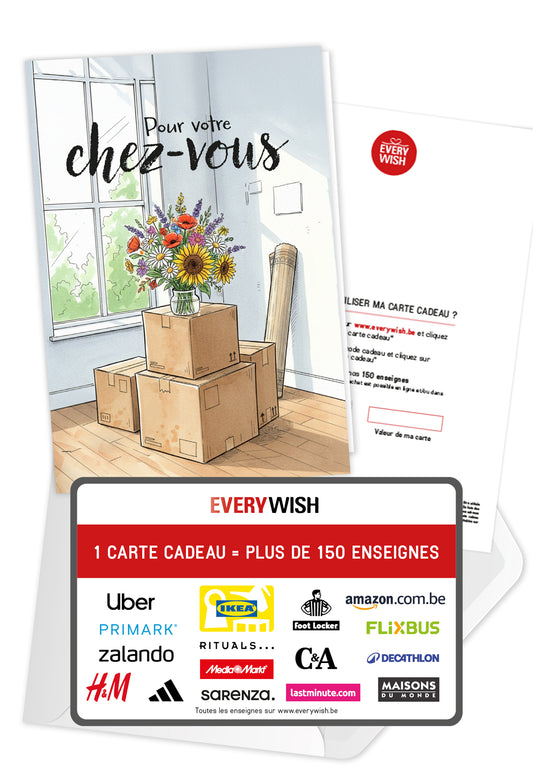 Pour votre chez-vous - Bouquet de fleurs et cartons