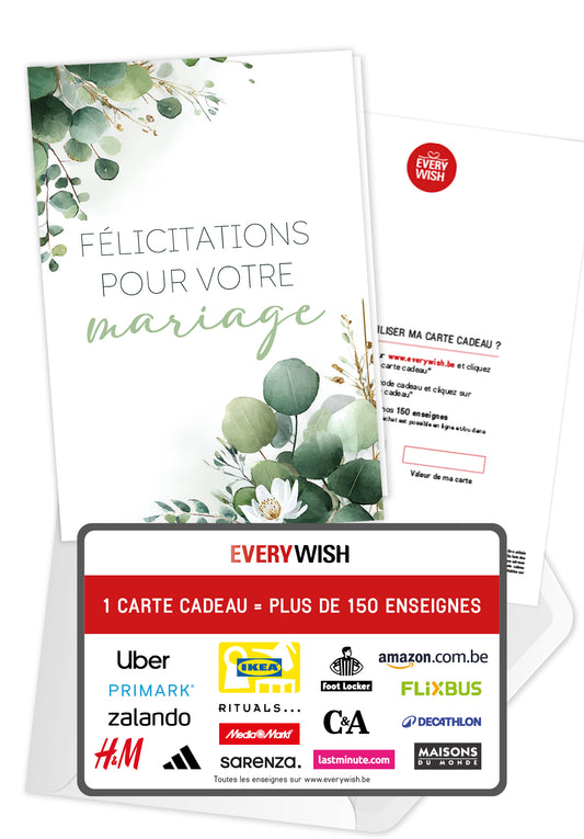 Felicitations pour votre mariage - Eucalyptus