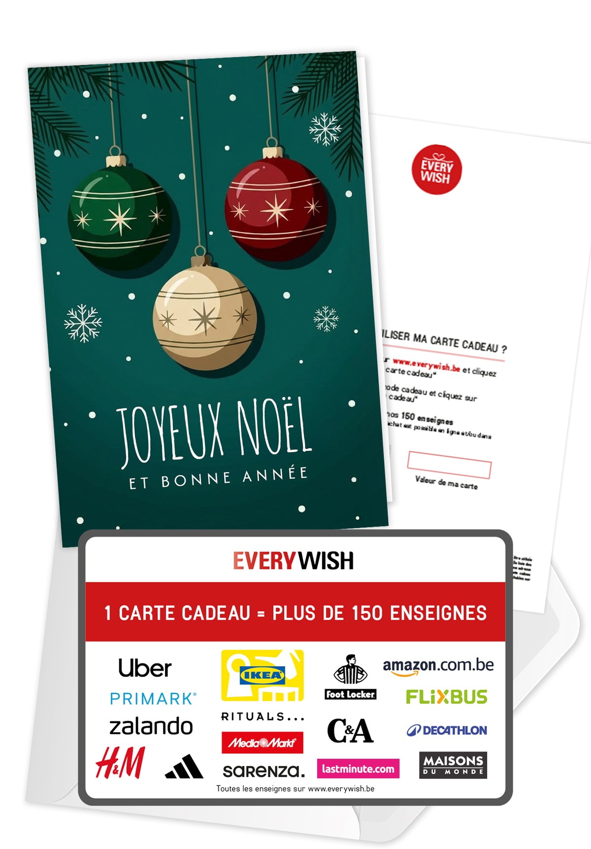 Joyeux Noël et bonne année - Boule de Noël verte