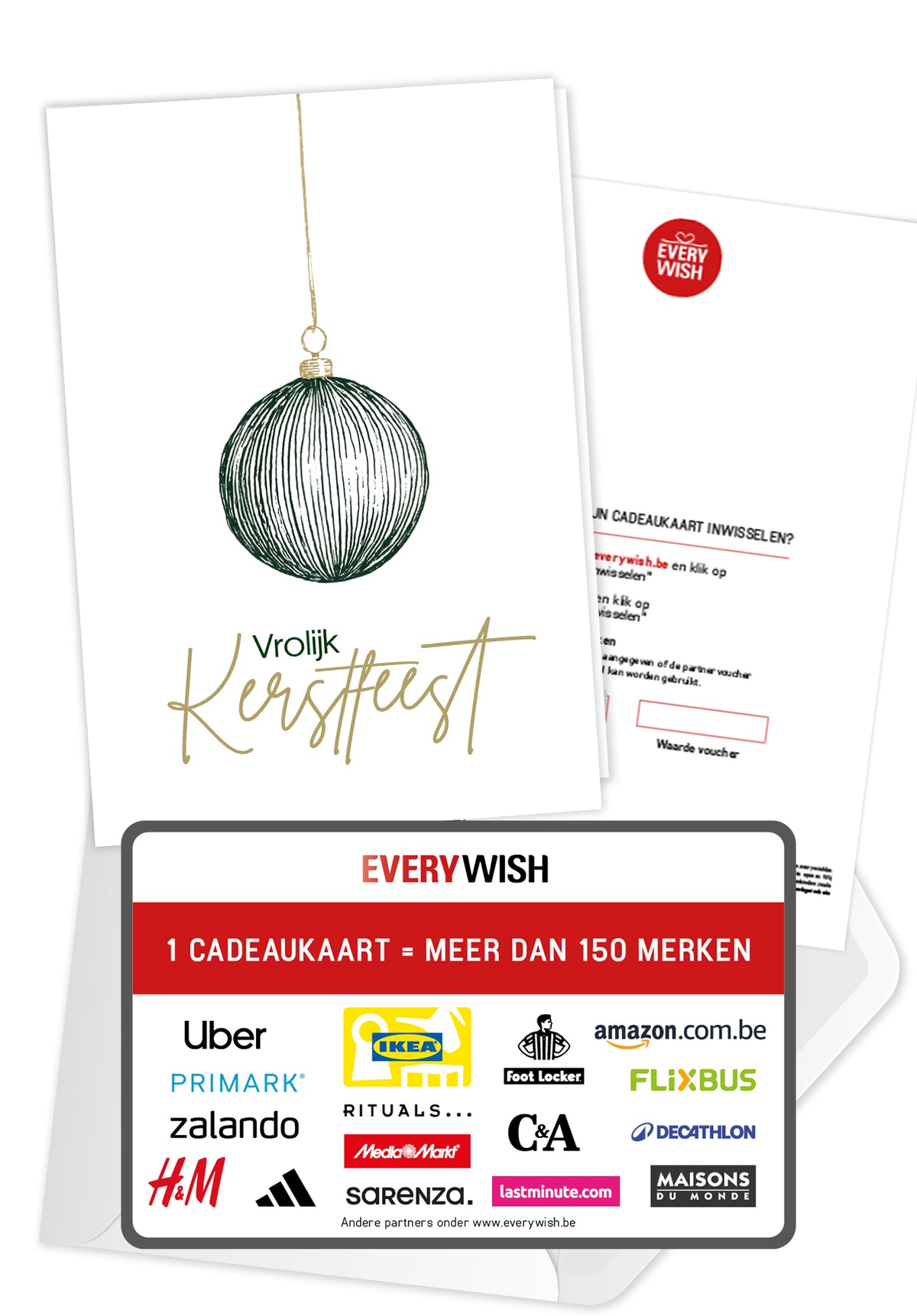 Vrolijk Kerstfeest - Groen en goud kerstboomornament