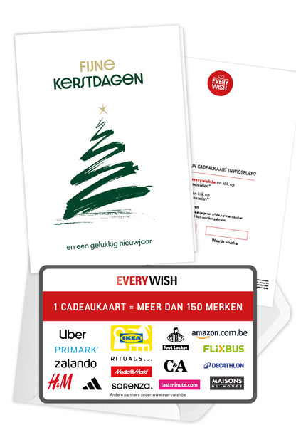 Fijne Kerst en een Gelukkig Nieuwjaar - Minimalistische Kerstboom