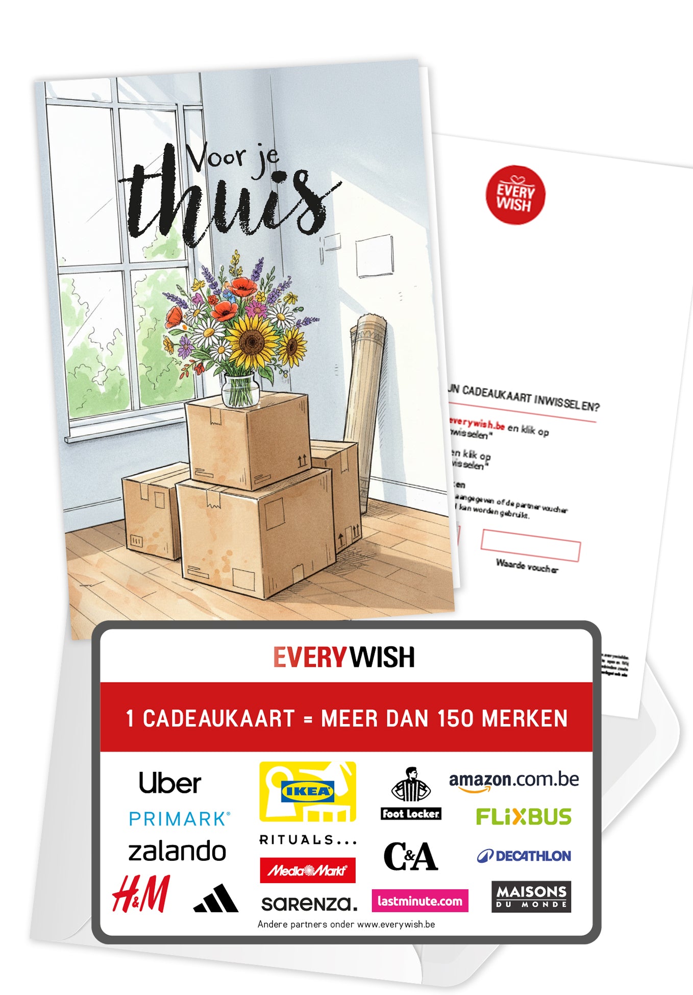 Voor je thuis - Bloemboeket en dozen