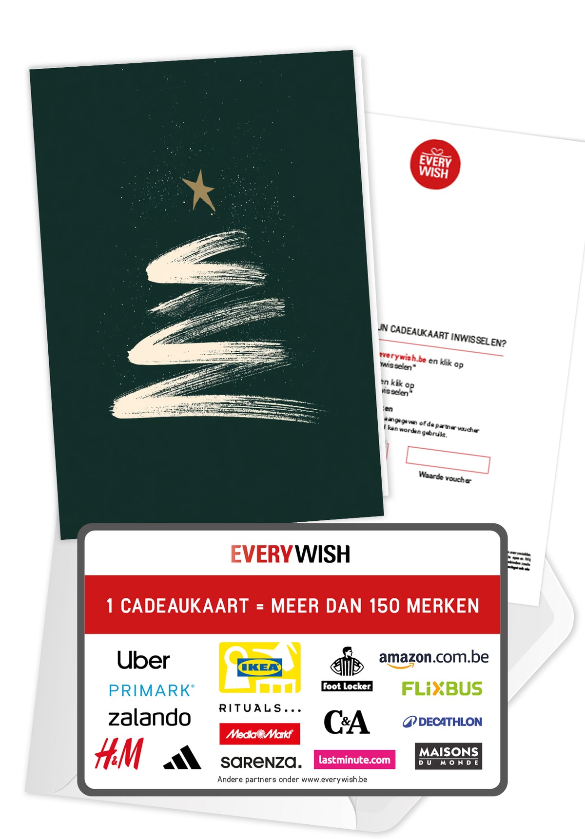 Kerstboom donkergroen minimalistisch