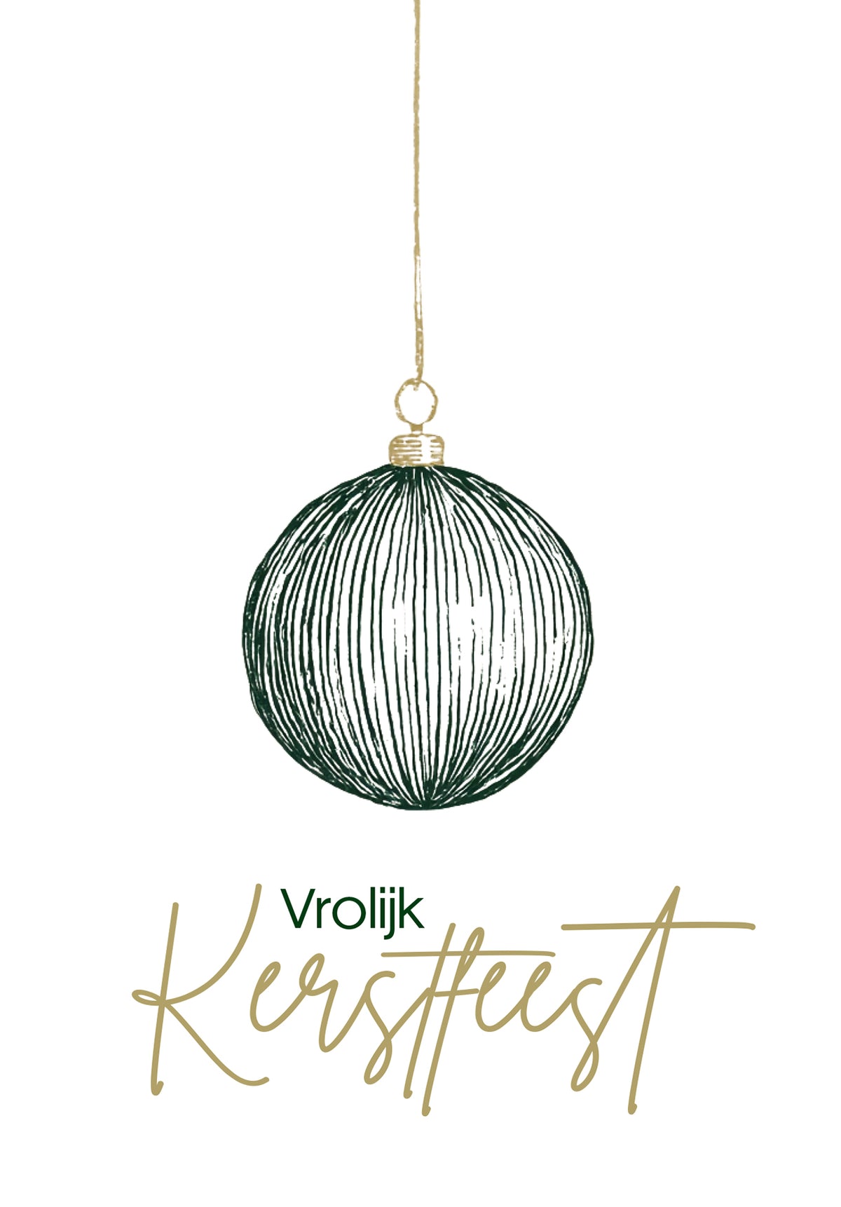 Vrolijk Kerstfeest - Groen en goud kerstboomornament
