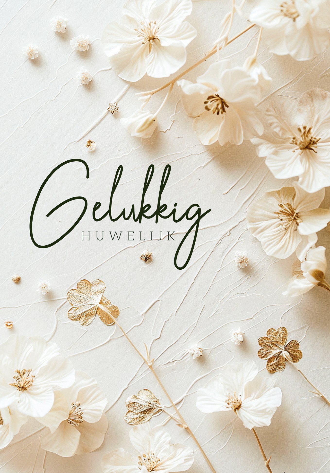 Gelukkig huwlikj - Witte bloemen