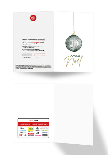 Joyeux Noël - Ornement de sapin de Noël vert et or