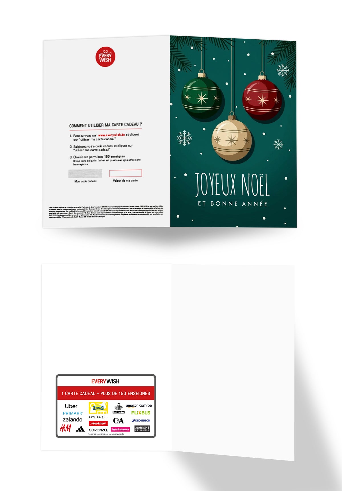 Joyeux Noël et bonne année - Boule de Noël verte