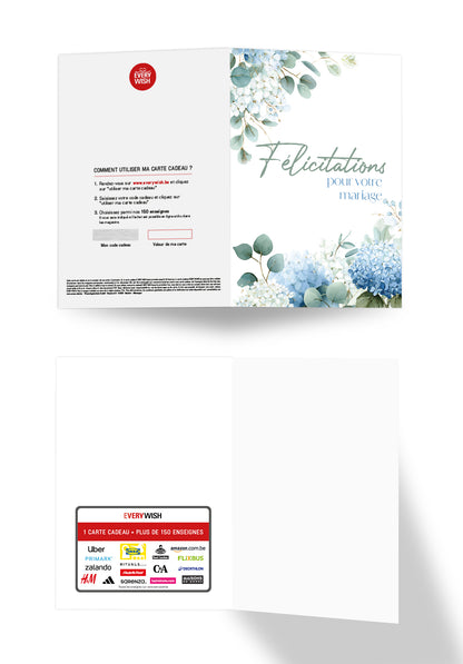 Felicitations pour votre mariage - Hortensias Bleus
