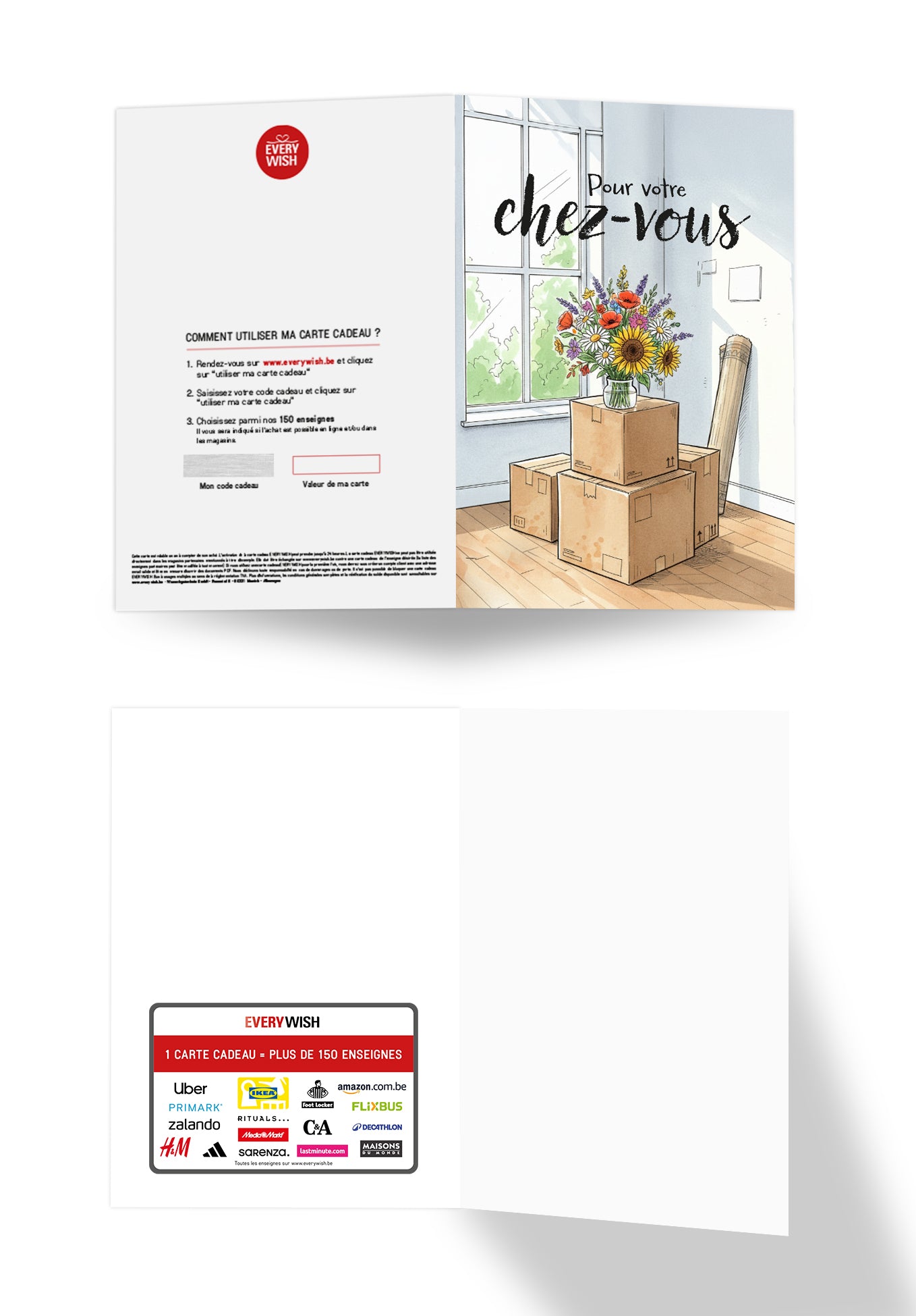 Pour votre chez-vous - Bouquet de fleurs et cartons