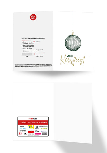 Vrolijk Kerstfeest - Groen en goud kerstboomornament