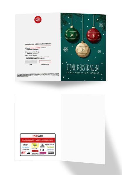 Fijne kerstdagen en een gelukkig nieuwjaar - Groene kerstbal