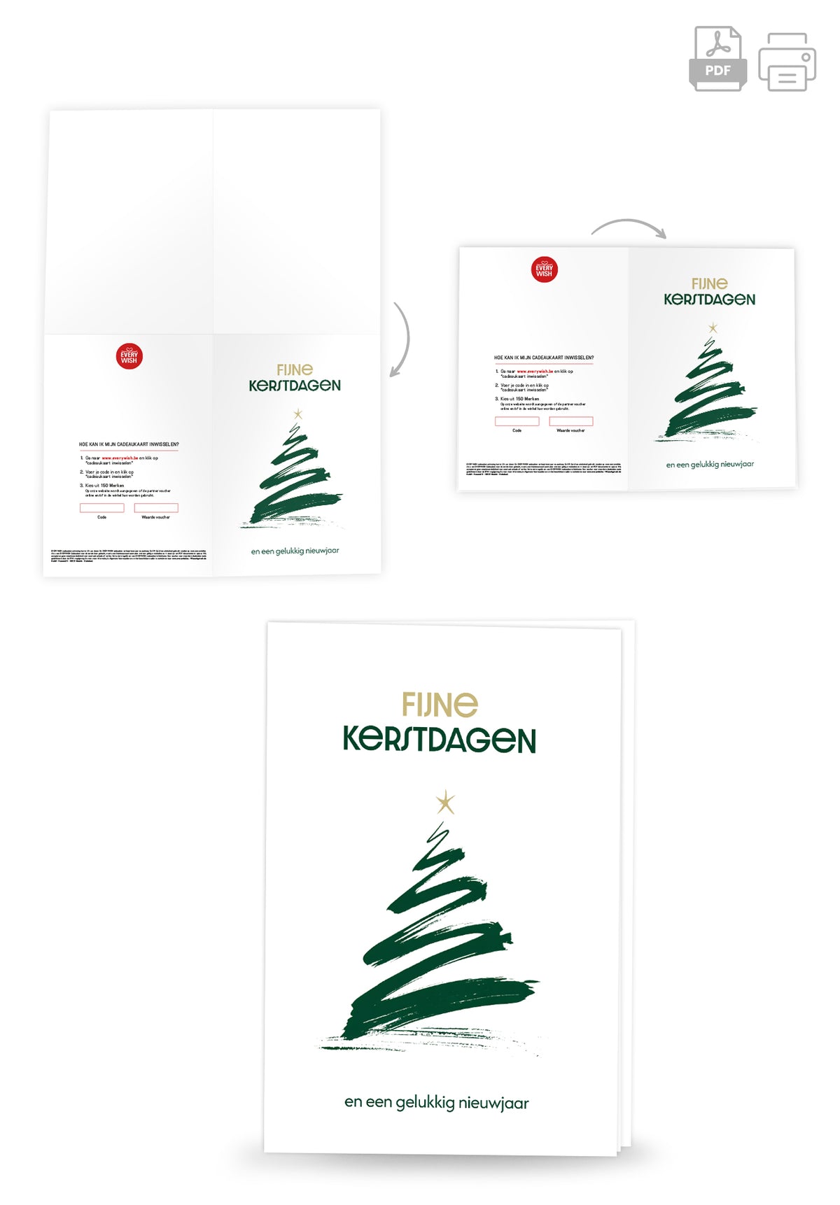 Fijne Kerst en een Gelukkig Nieuwjaar - Minimalistische Kerstboom