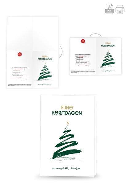 Fijne Kerst en een Gelukkig Nieuwjaar - Minimalistische Kerstboom