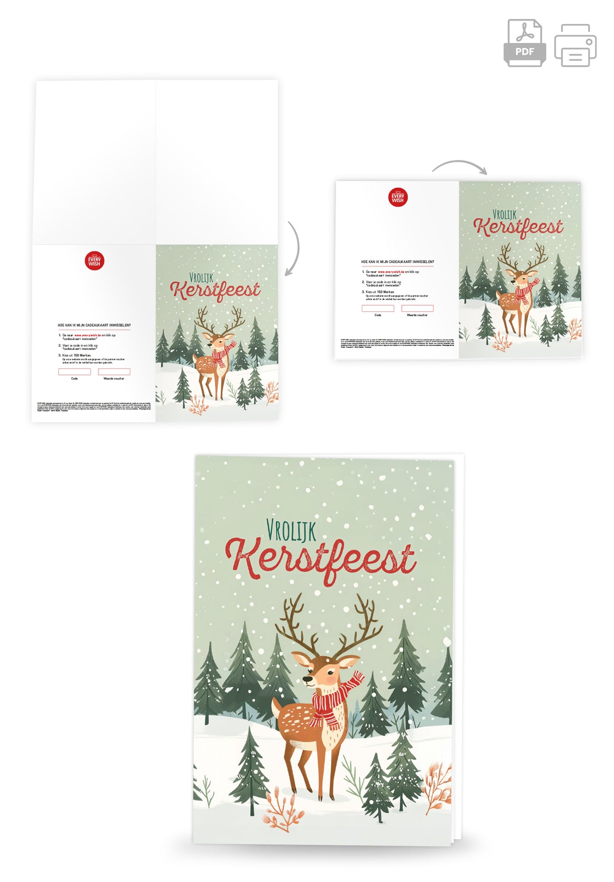 Vrolijk Kerstfeest - Rendier Zwart Wit Goud PDF