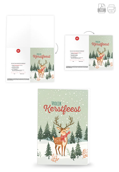 Vrolijk Kerstfeest - Rendier Zwart Wit Goud PDF