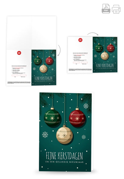 Fijne kerstdagen en een gelukkig nieuwjaar - Groene kerstbal
