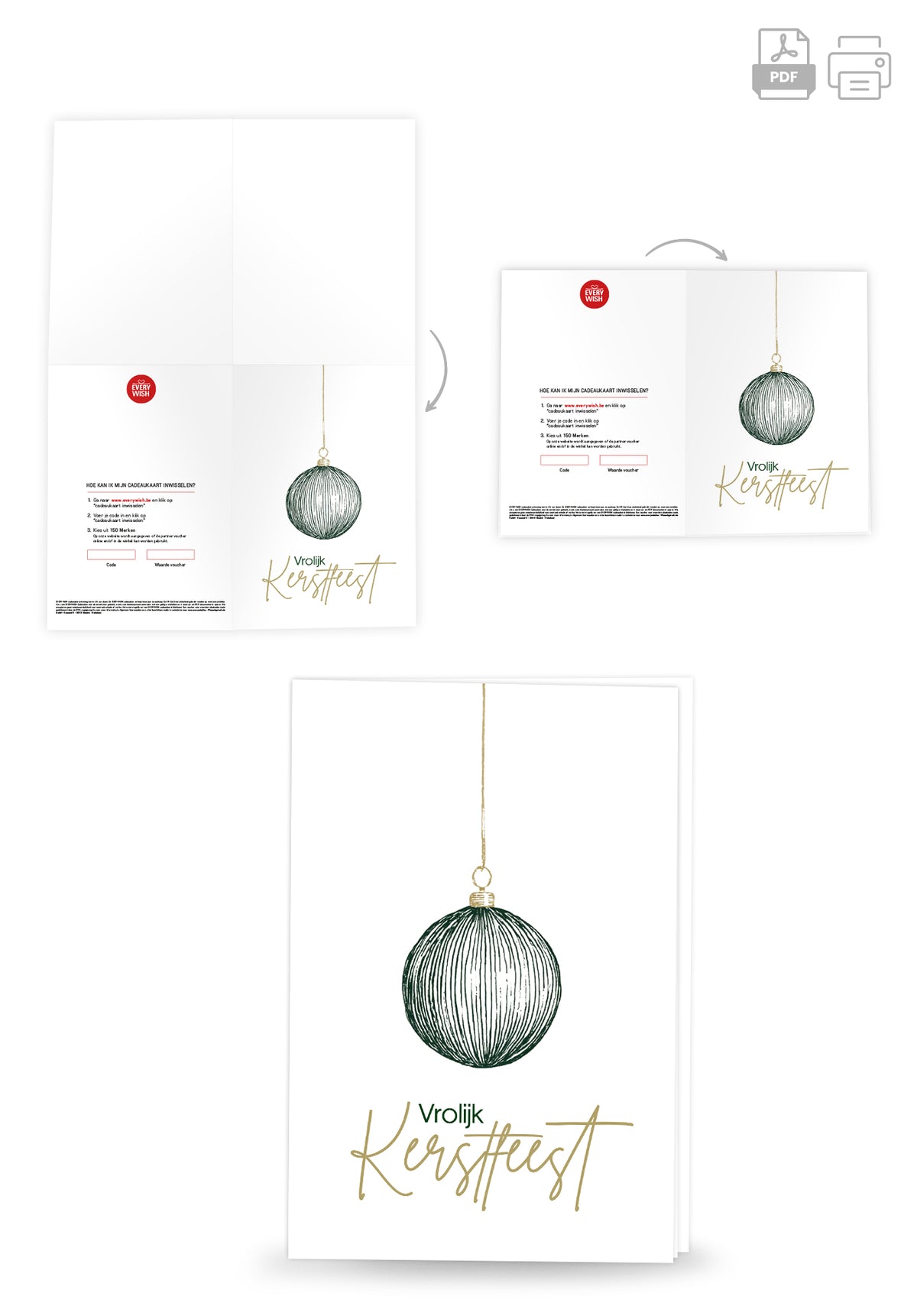 Vrolijk Kerstfeest - Groen en goud kerstboomornament