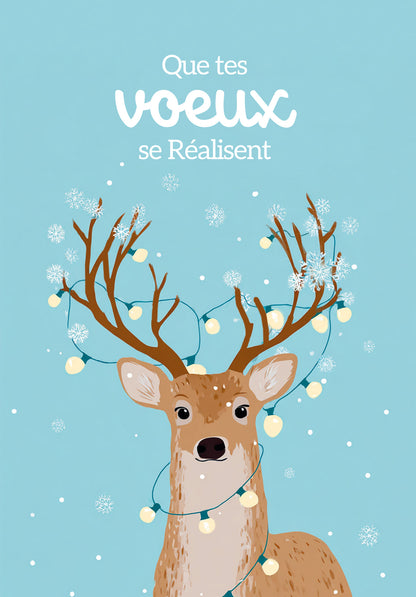 Que tes voeux - Guirlande lumineuse Renne