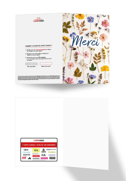 Merci - Fleurs séchées multicolores