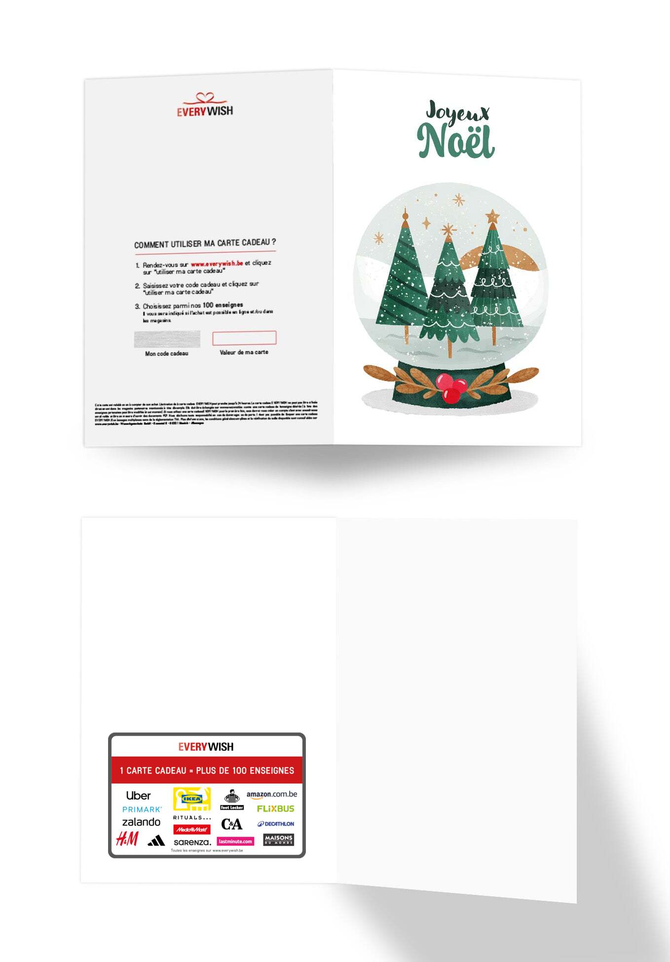 Joyeux Noël - Boule à neige Arbres