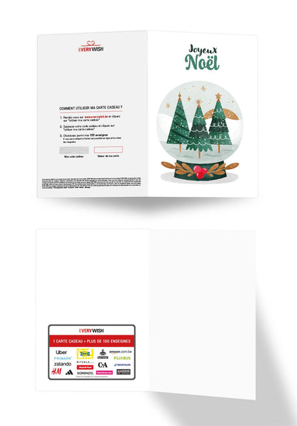 Joyeux Noël - Boule à neige Arbres