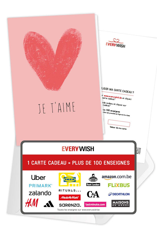 Je t'aime - Cœur rose