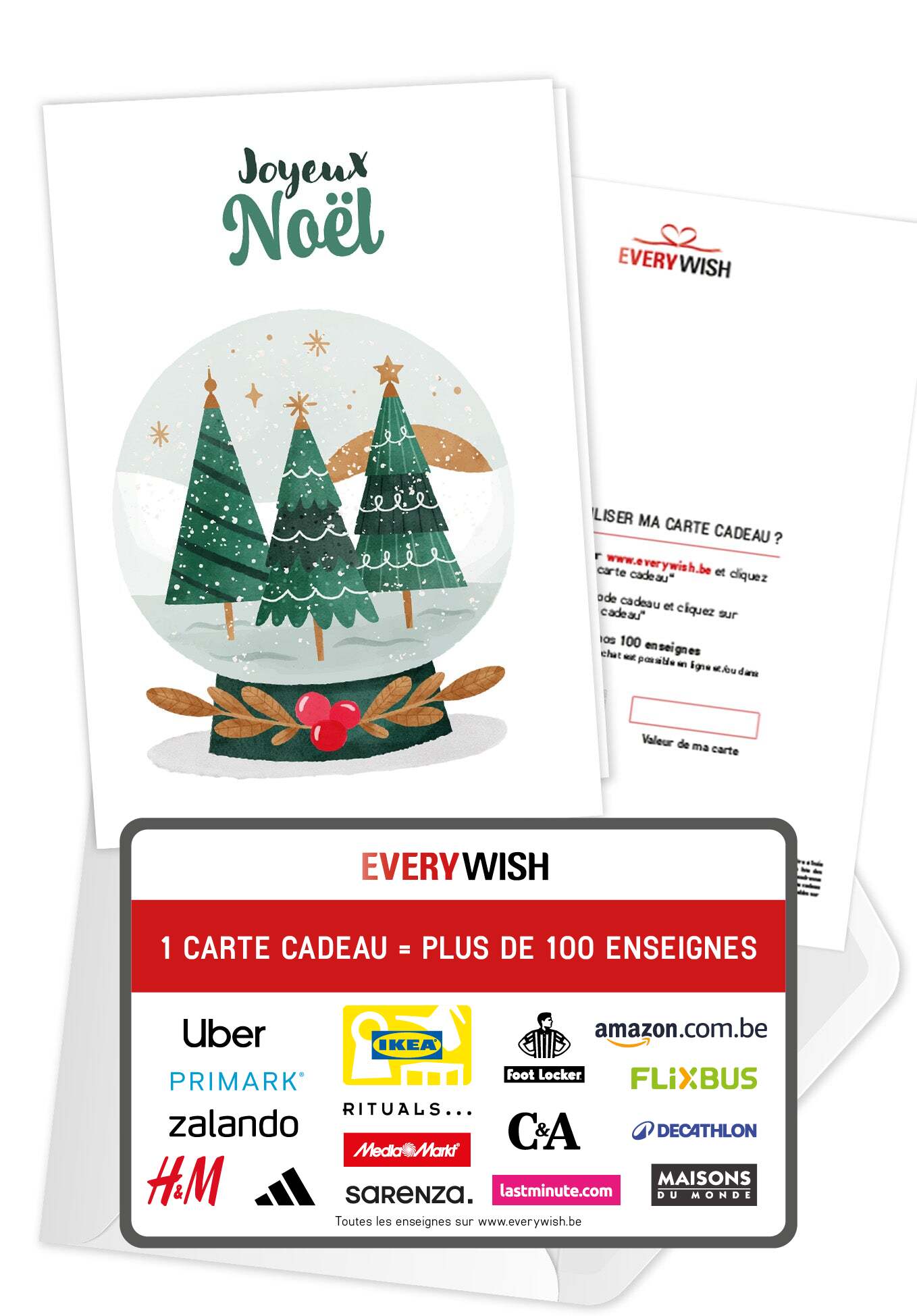 Joyeux Noël - Boule à neige Arbres