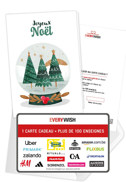 Joyeux Noël - Boule à neige Arbres