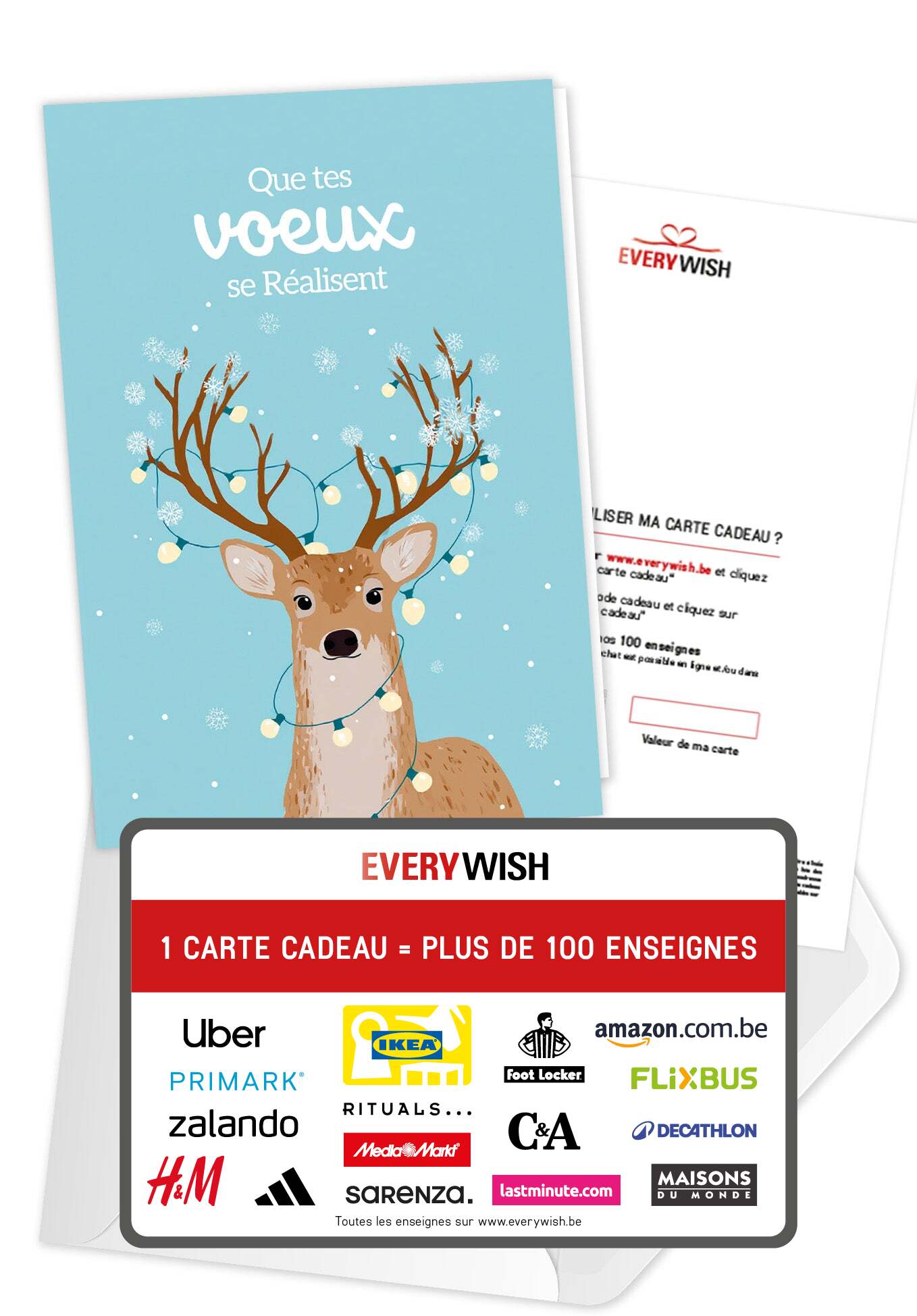 Que tes voeux - Guirlande lumineuse Renne