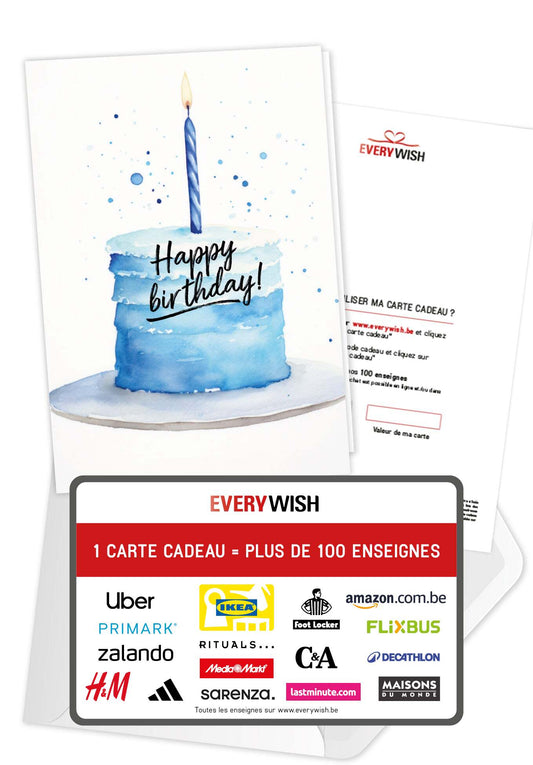 Happy Birthday - Gâteau Bleu