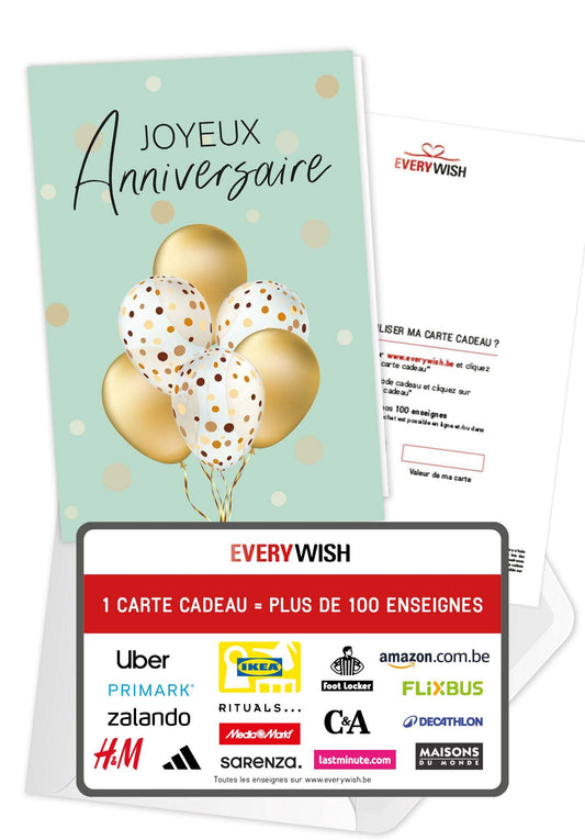 Joyeux anniversaire - Ballons Or